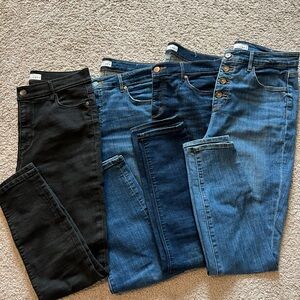 LOFT Skinny Jeans Black and Blue Denim Collection